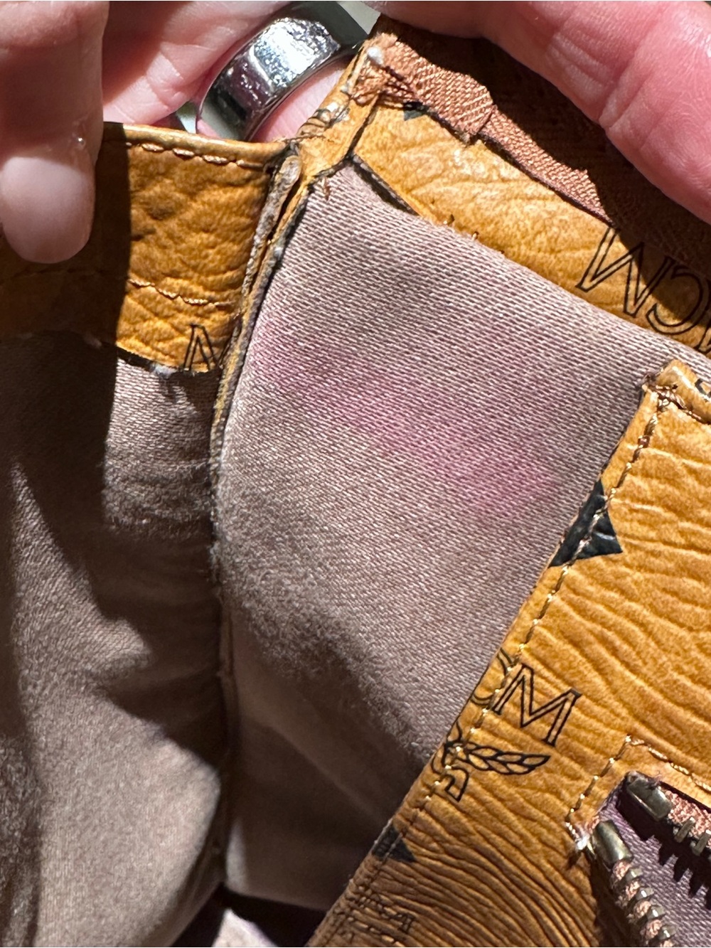 MCM Cognac Monogram Shoulder Bag - Picture 13 of 13
